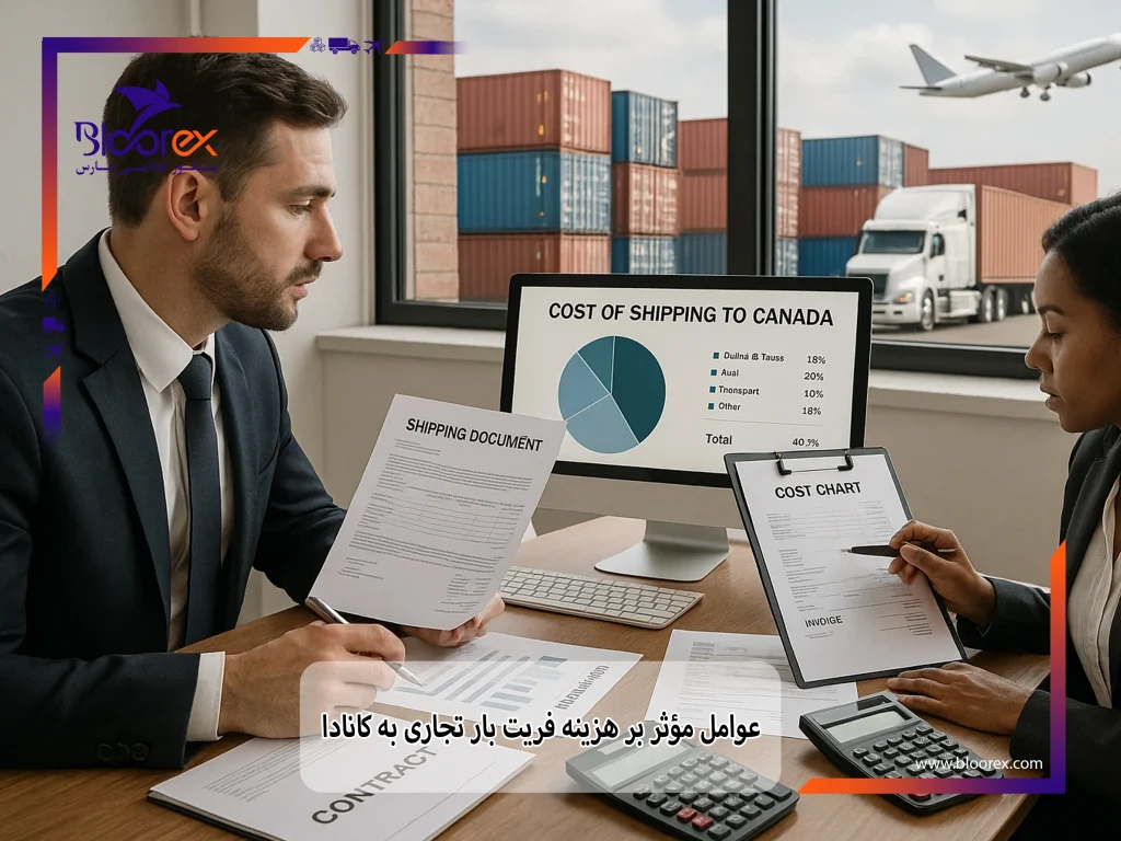 عوامل مؤثر بر هزینه فریت بار تجاری به کانادا